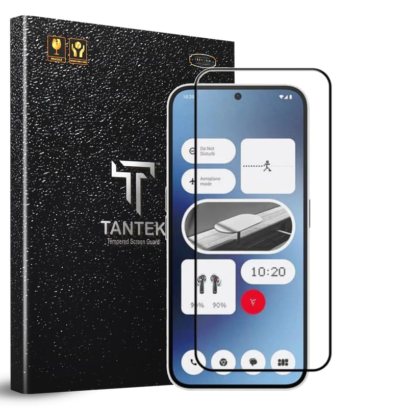 Image of TANTEK TitanGuard Tempered Glass Screen Protector Guard for Nothing Phone 2A 5G / 2A Plus 5G - 9H Hardness, Military Grade, Anti-Static, Easy Installation Kit - 1 PACK