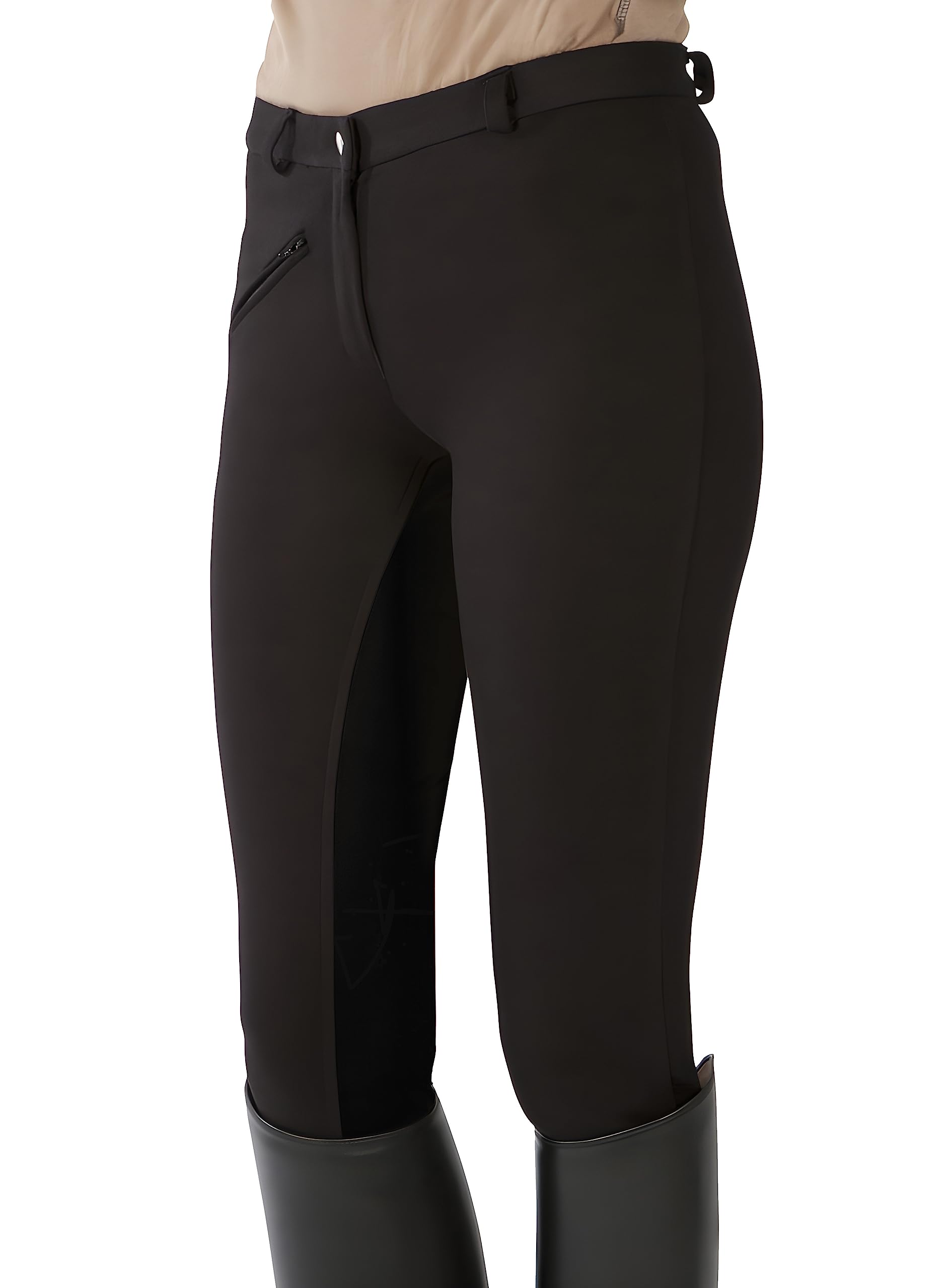 PFIFF - Pantalones de equitación con culera para Hombre Negro Schwarz-Braun Talla:48