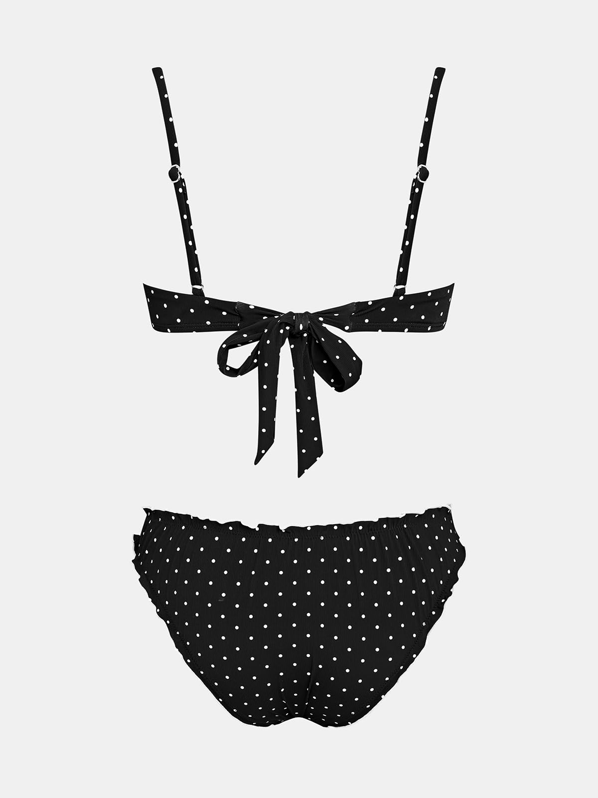CUPSHE Bikini deux pièces à encolure dégagée pour femme - Taille basse