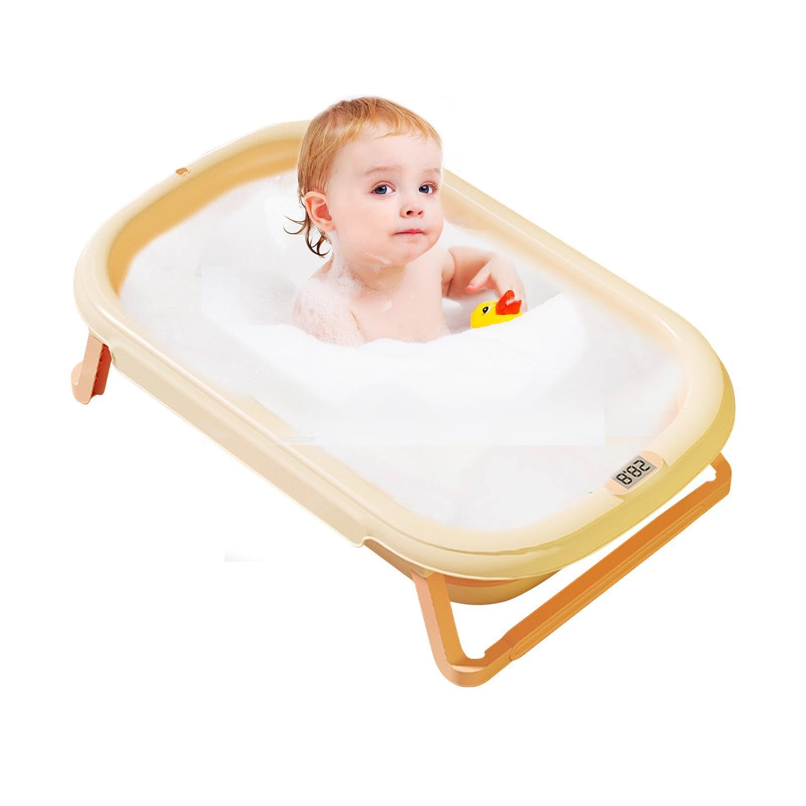 Bañera de viaje portátil, bañera de bebé plegable - Neta de baño de dibujos animados de silicona | Herramienta de ducha, suministros para bebés, aislamiento de calor de doble capa sensible a la temper