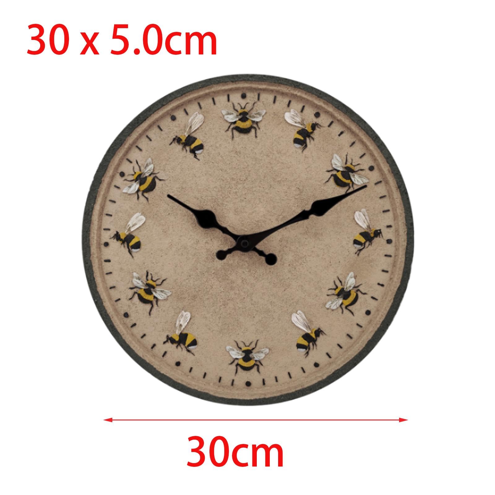 Baoblaze Gartenuhr Wetterfest Groß, Outdoor Wall Clock, Robuste 30 cm Große Hängeuhr, Wanduhr Wasserdicht Retro Aussenbereich, Kreativ Antike Wanduhr für Schwimmbad Hof Restaurant Büro Eingang