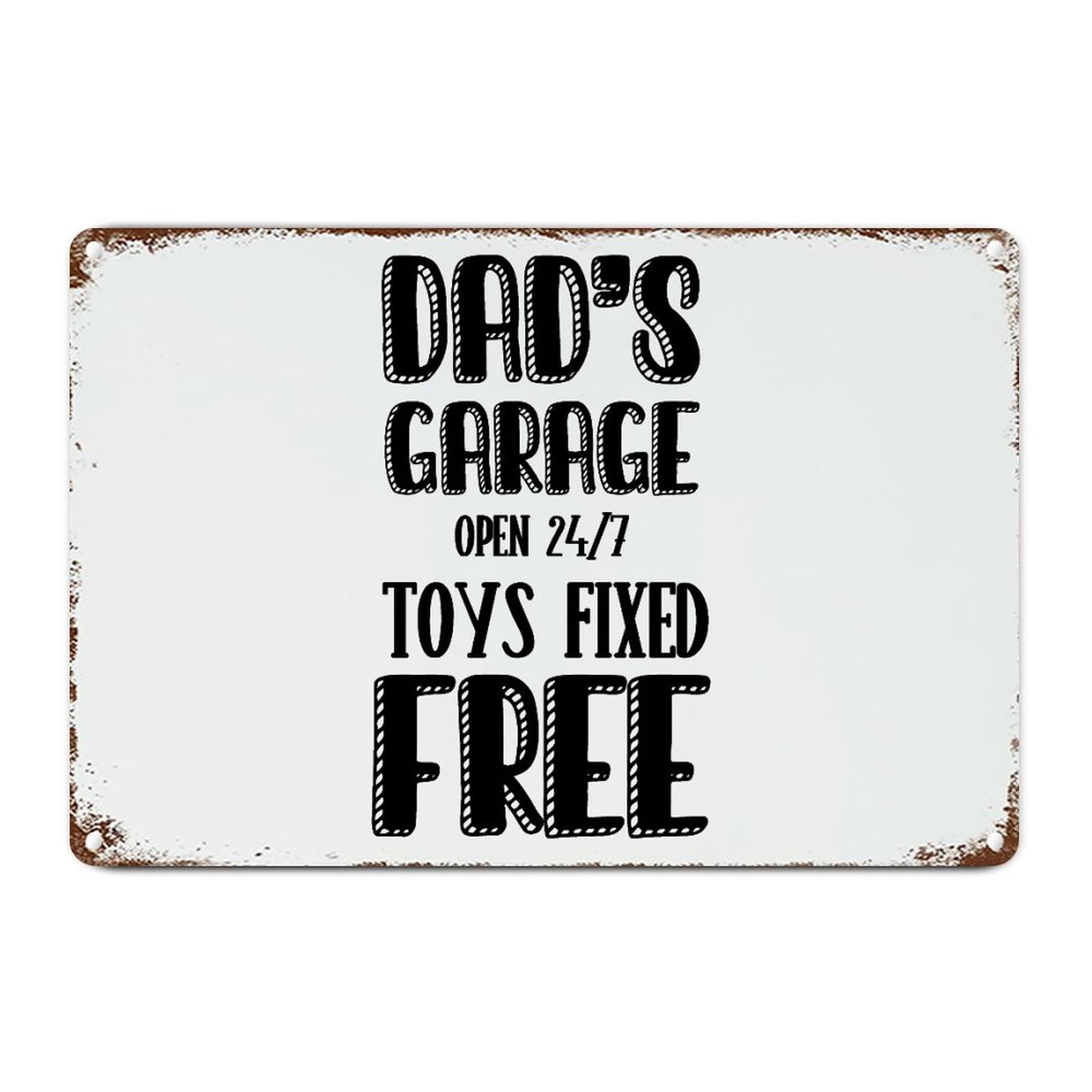 ENEDNATE Dad's Garage Vintage Metal Sign 8x12 Inch Modern Waterproof Aluminum Tin Signs for Indoor & Outdoor Home Decoration Wall Art Poster
