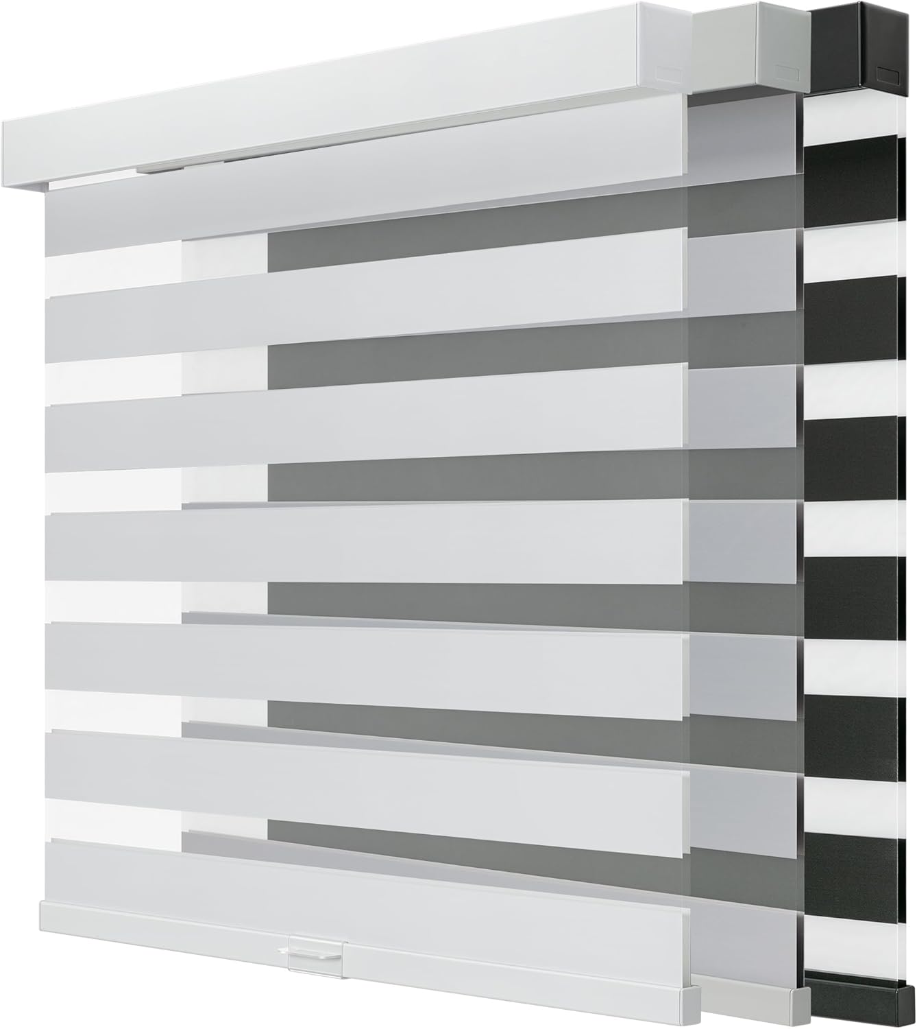 Cordless Zebra Pull Down Blinds for Windows Blackout, Free-Stop Window Blinds,Dual Layer Light Control for Day and Night,Zebra Shades for Home and Office, Easy to Install(White,24" W x 72 "H)