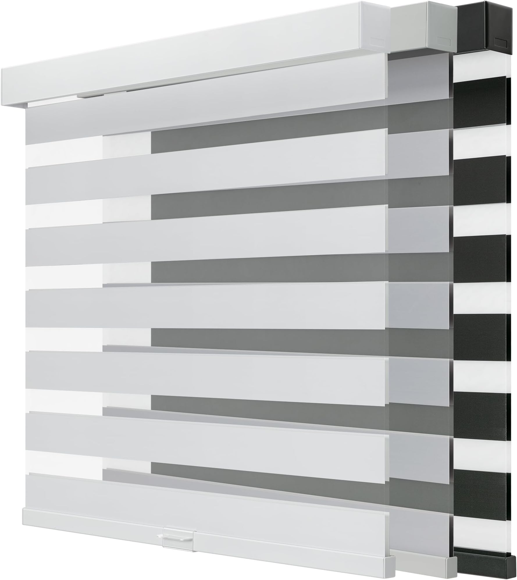 Cordless Zebra Pull Down Blinds for Windows Blackout, Free-Stop Window Blinds,Dual Layer Light Control for Day and Night,Zebra Shades for Home and Office, Easy to Install(White,23" W x 72 "H)