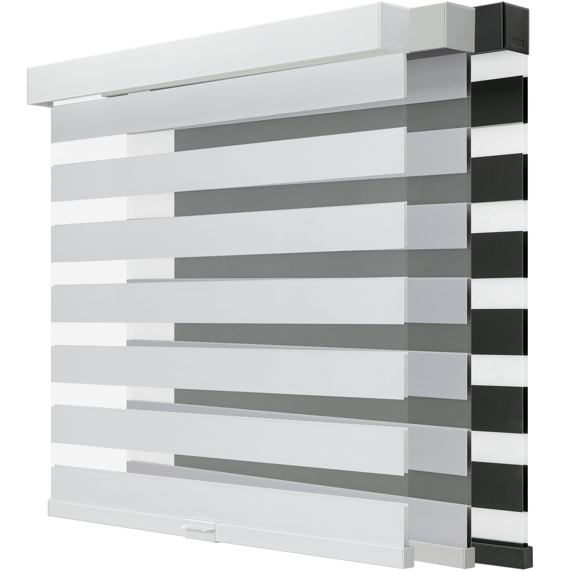 Cordless Zebra Pull Down Blinds for Windows Blackout, Free-Stop Window Blinds,Dual Layer Light Control for Day and Night,Zebra Shades for Home and Office, Easy to Install(White,70" W x 72 "H)