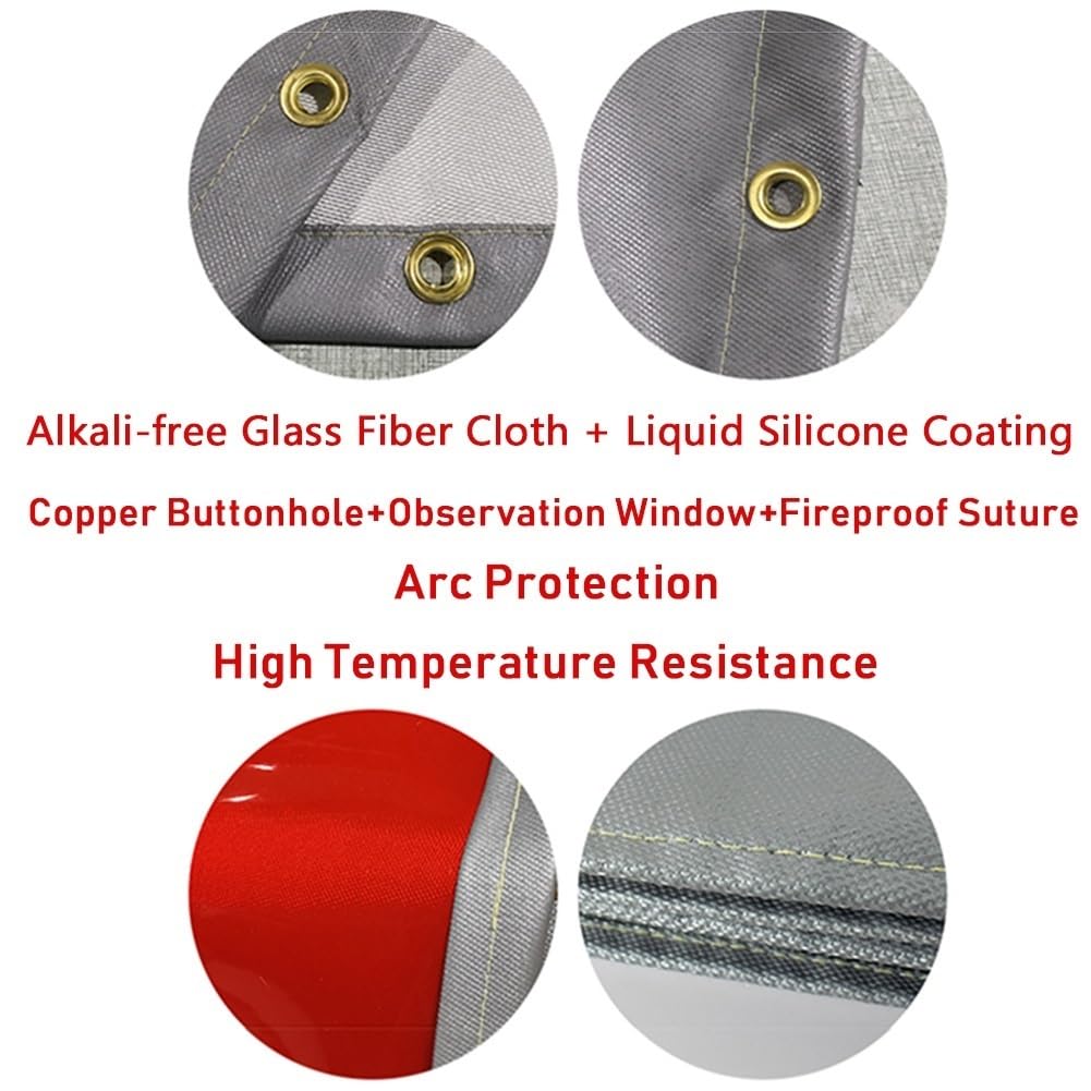 Manta para soldar Ignífuga Cortinas soldadas grandes - 1 paquete Tela ignífuga de fibra de vidrio Acolchado aislante(1.6x2.5m/5.3x8.3ft)
