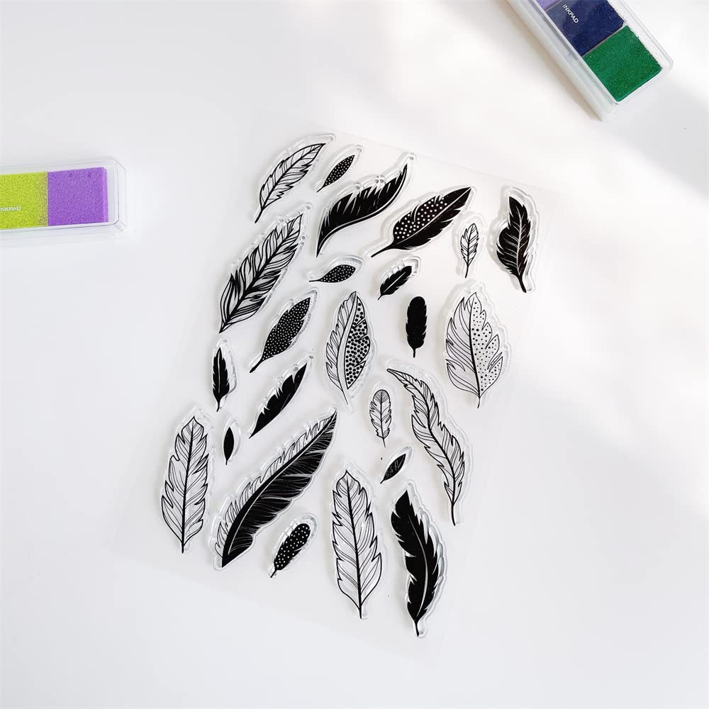 Sellos transparentes de plumas de silicona con sentimientos, hojas de sellos transparentes para decoración de tarjetas de vacaciones y álbum de álbumes de recortes, manualidades de bricolaje