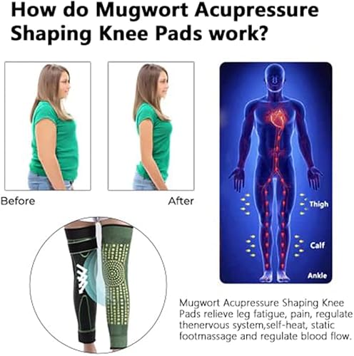 Miniatura 5 de KNEECA - Rodillera autocalentable de turmalina, tratamiento de venas varicosas para piernas, rodilleras autocalentables de ajenjo, con 3 pares de