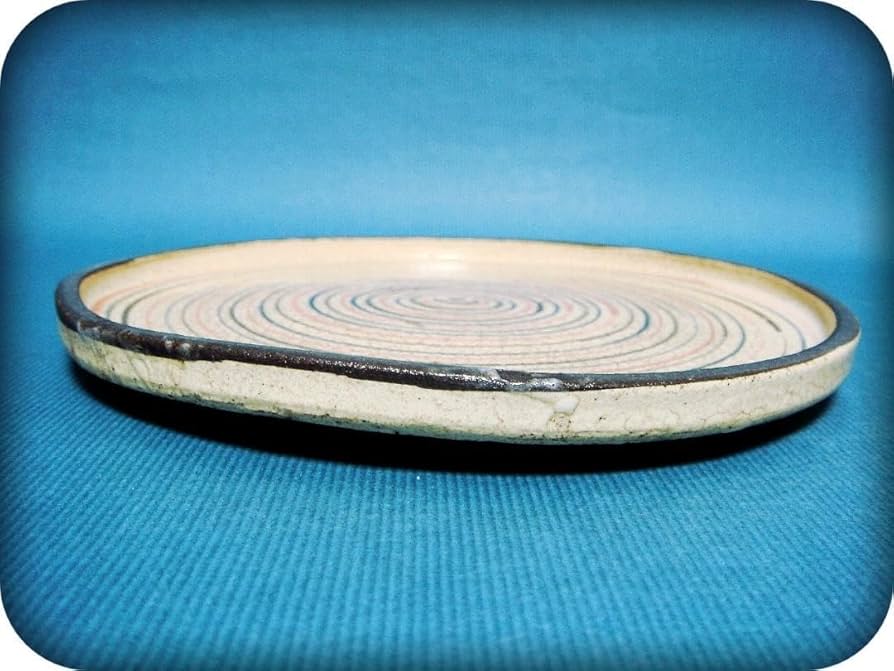 677『瀬戸 麦わら 輪線紋 皿』/骨董品 古美術 古玩 アンティーク