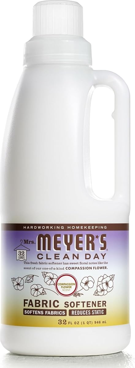 SEÑORA. Suavizante de telas líquido MEYER'S CLEAN DAY, Flor de la compasión, 32 onzas líquidas | Suaviza y refresca la ropa, reduce la estática, hasta 32 cargas por botella, libre de crueldad animal, elaborado con aceites esenciales