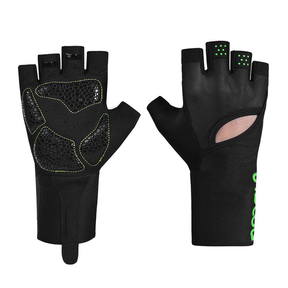 Guanti Antiscivolo per la Palestra Guanti da Palestra da Donna, Guanti da Cross Training, Guanti Senza Dita(Verde,L/XL)
