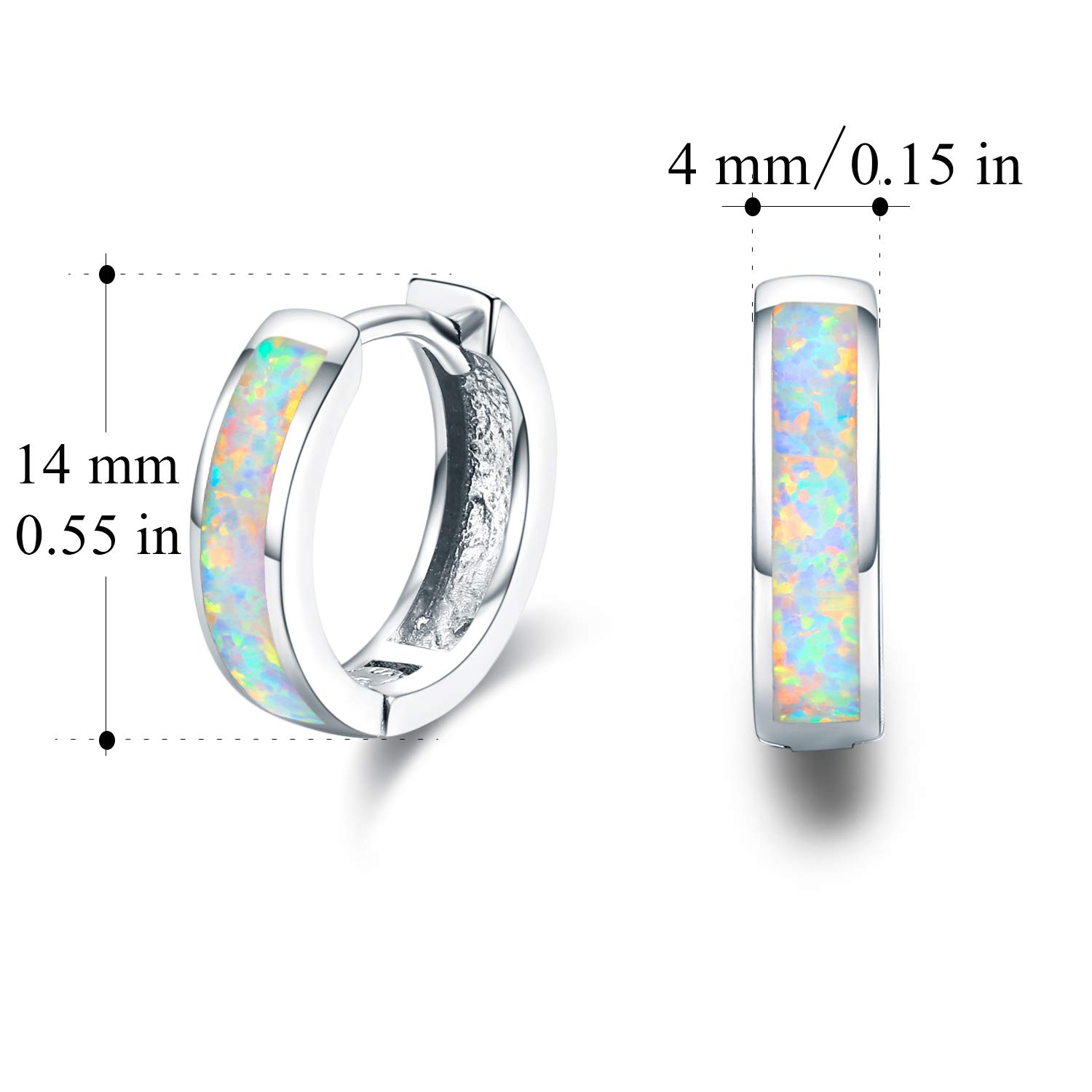 Piccoli orecchini a cerchio in argento sterling 925 con opale, idea regalo per mamma, donne, sorelle