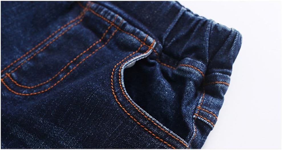 KIDSCOOL SPACE Baby Girl Boy Jeans,Little Kid Elastic Waist Ripped Denim Pants - Image 4