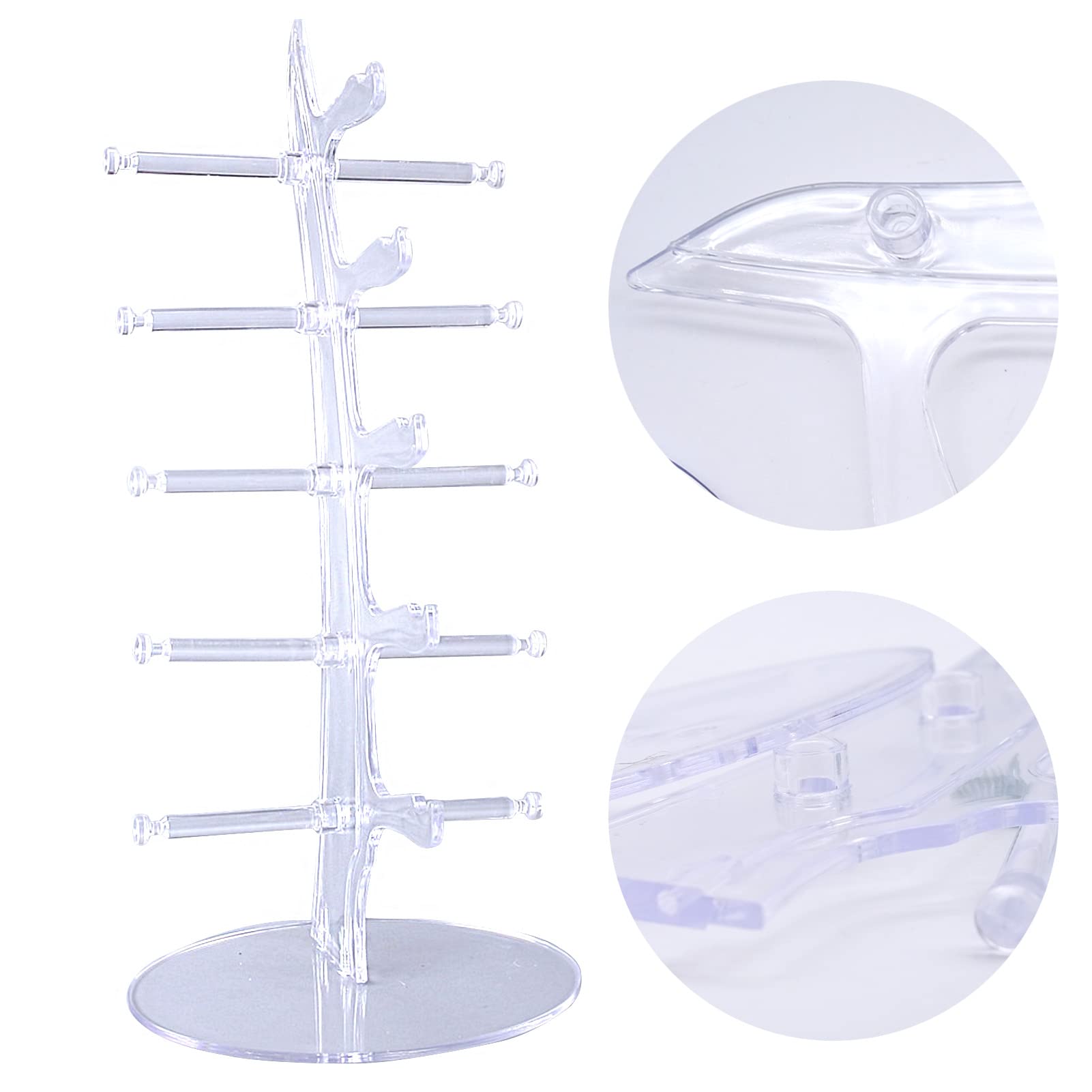 Espositore per Occhiali da Sole a 5 Strati, Porta Occhiali da Esposizione in Plastica, Occhiali da Sole Rack, Occhiali Stand, Adatto per Riporre Occhiali da Sole,Occhiali Miopia,Occhiali da Lettura