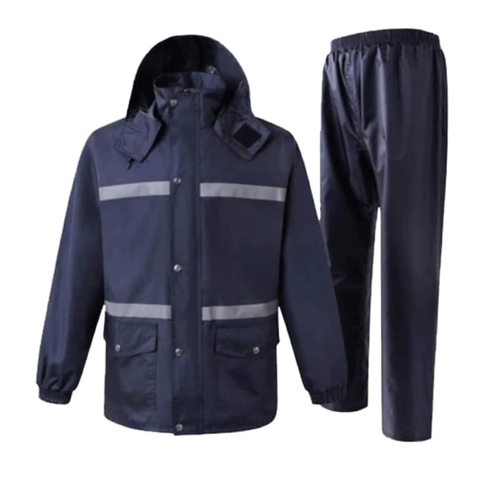 Gilet di Sicurezza Gilet di Sicurezza Portatile Tuta Riflettente Antipioggia Gilet Riflettente in Tessuto Oxford Blu Scuro Gilet di Sicurezza Riflettente per Esterni Impermeabile Traspirante