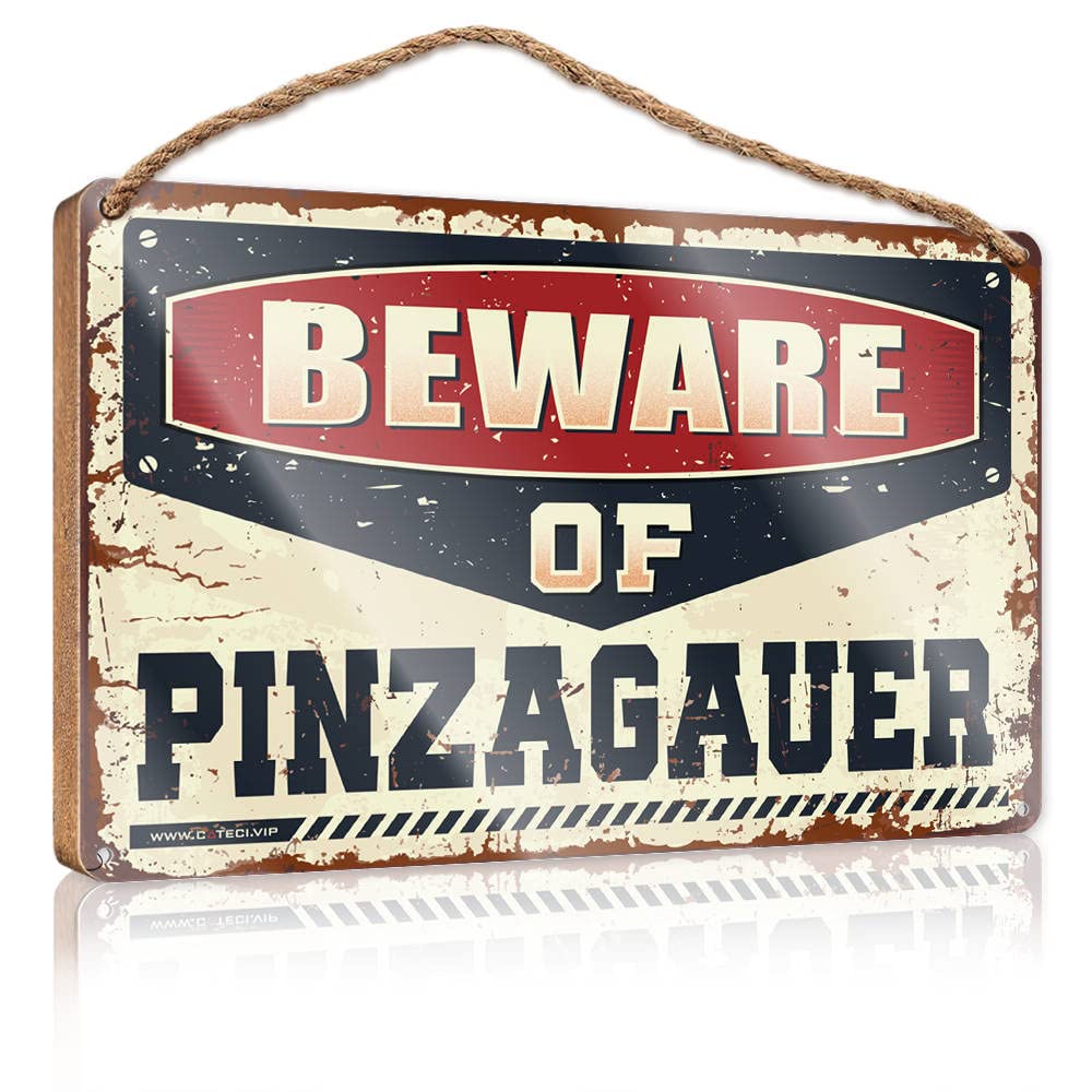 FZFN Winter Door Sign Beware Of Pinzagauer Wooden Sign Room Decor For Men Wood Sign With Sayings(15X28CM)