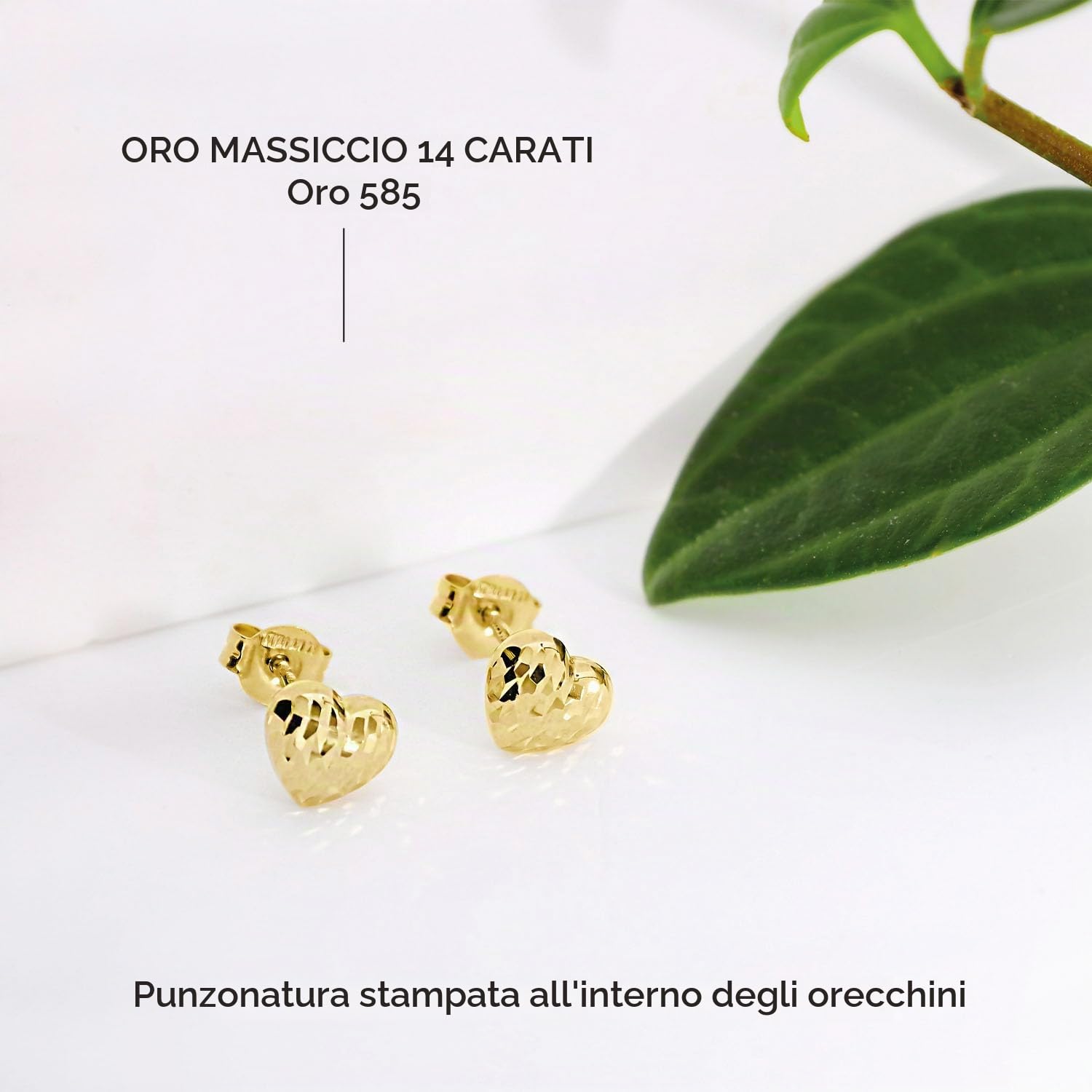 Lucchetta Orecchini Donna Cuore Anatomico Bombato Oro