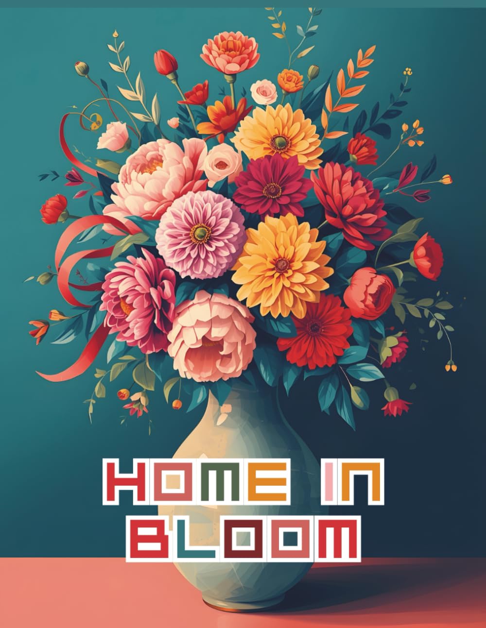 Home in Bloom: Adult Coloring Book with Elegant Floral Pages-Bouquets, Vases & Minimal Ikebana
