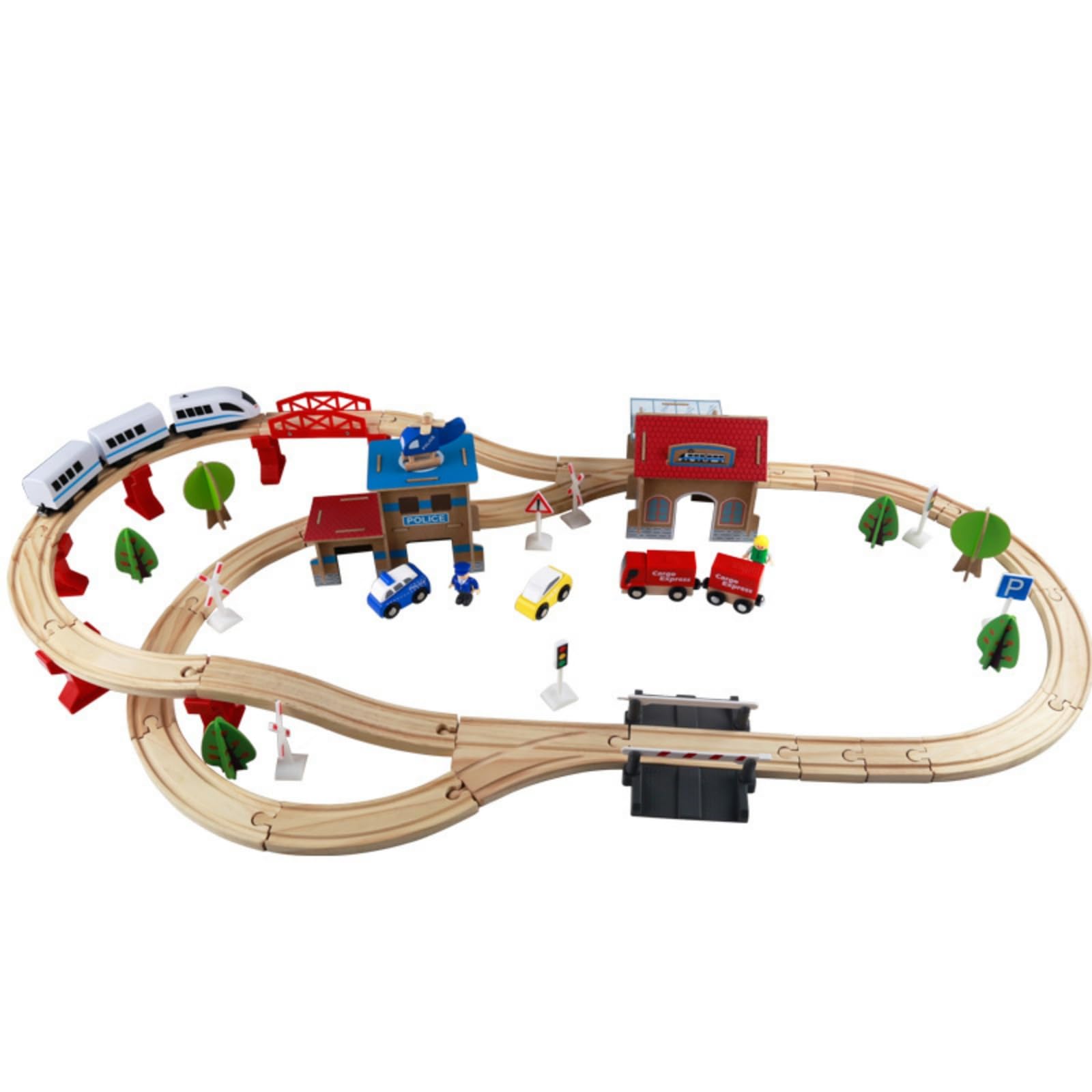 Juego Tren Múltiple Portátil, Vías Tren con Caja, Didáctico, para Aula, bitación