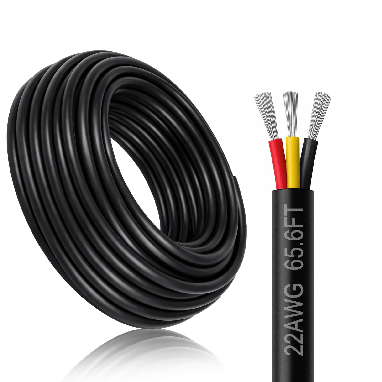 18 Gauge 4 Conductor Electrical Wire, 16.4FT Black Stranded Low Voltage 18/4 Cable PVC Case, 18 AWG Tinned Copper 4 Wire Cable Extension Power Cable for Strips LED Lamp Lighting Automotive — view 29