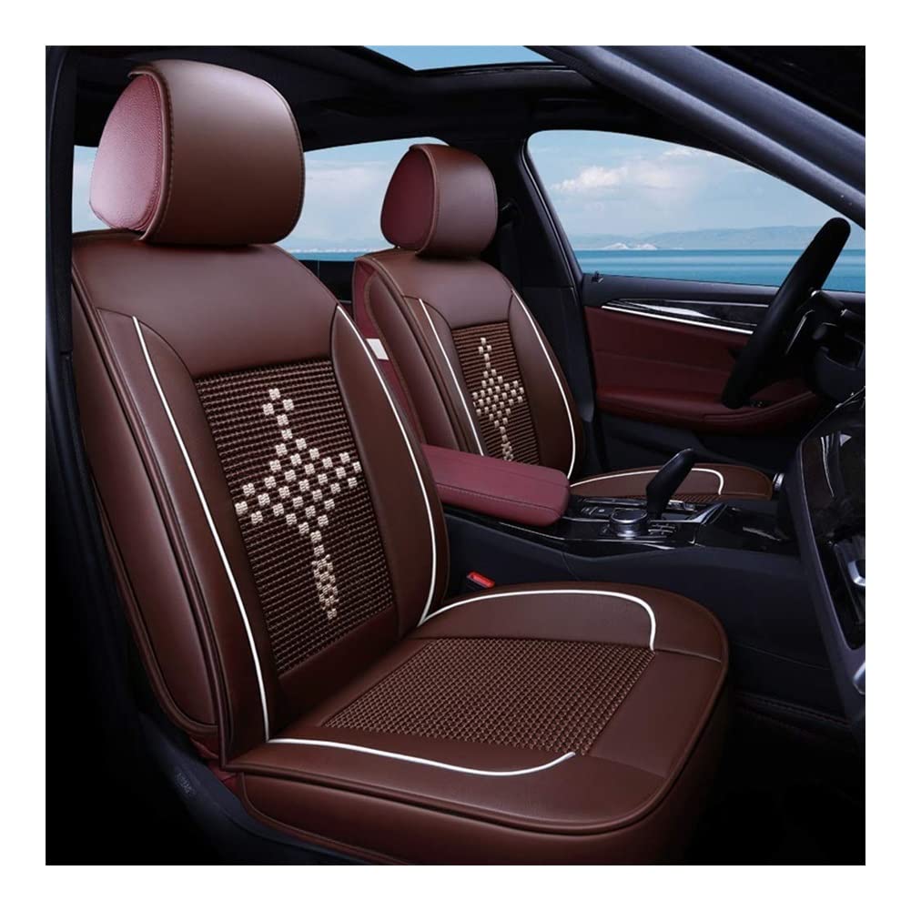 LTSY Seat Covers for Car Universal Full 9 Set Front & Rear Universal Resistant Covers Set, Auto Interior Accessories Universal Car Seat Cover Protector (Color : Brown)