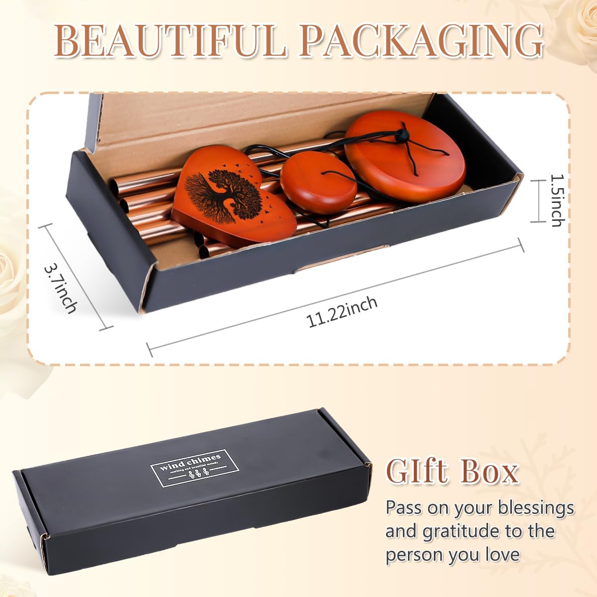 Wind Chimes for Outside, 25" Sympathy Wind Chimes Memorial Wind Chime for Loss of Loved One Mother Father, Bereavement Gift Outdoor Garden Patio Home Decor - Image 4