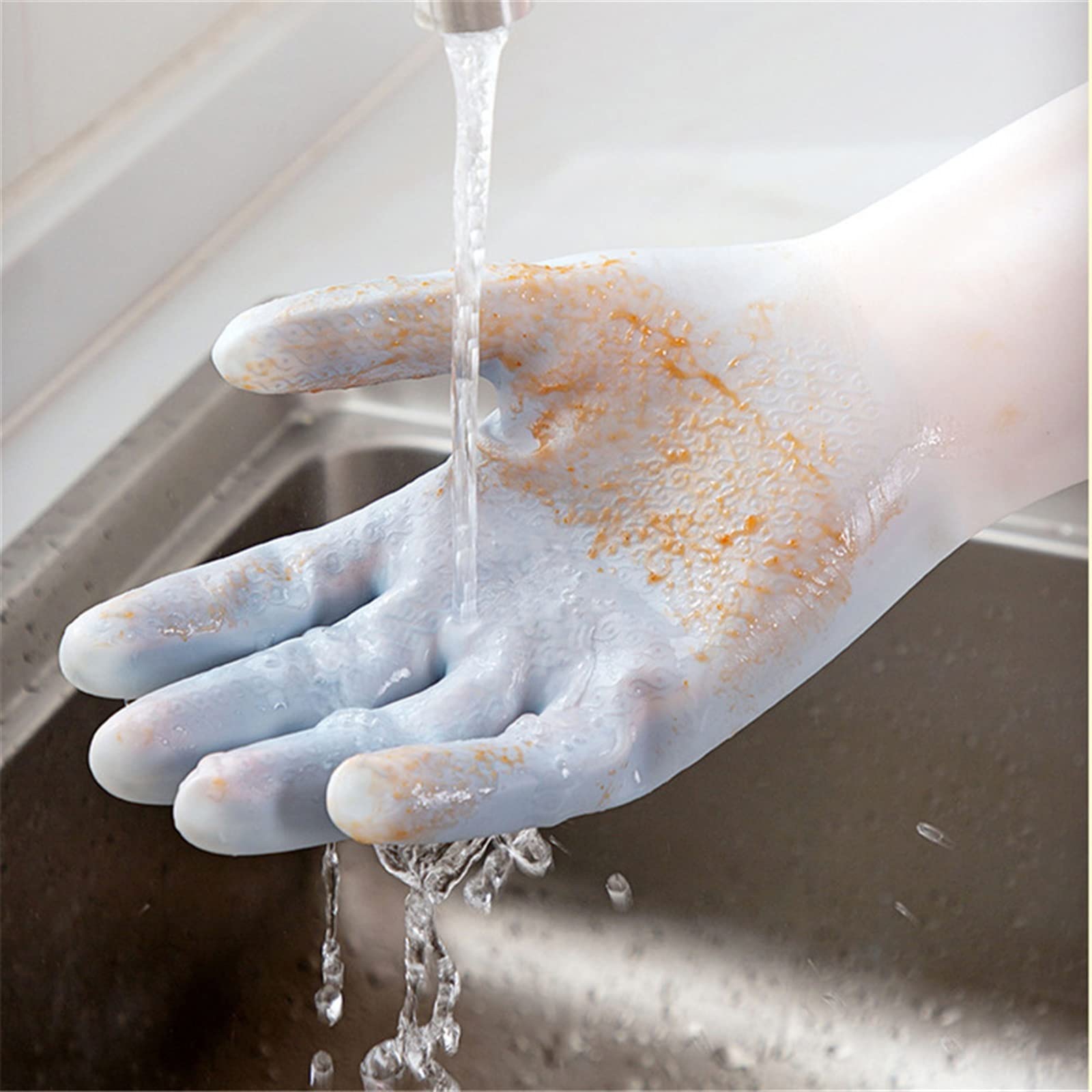 Guantes domésticos de lavado de caucho impermeable Cleaning Gloves, Washing Dishes, Cleaning Gloves, Scrubbers, Dishwashing Sponges, Rubber Gloves, Cleaning Tools(Green)