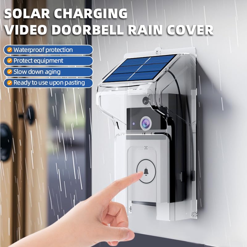 Sonnette solaire étanche avec housse transparente pour entrée maison - 4