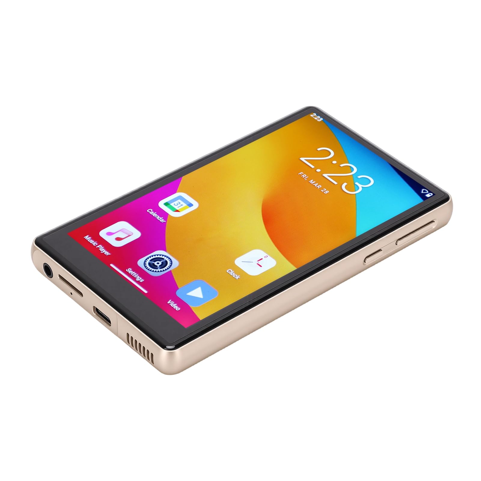 Lettore MP3 con Wi-Fi, lettore musicale touchscreen, Bluetooth 5.0, per 11, 3 GB, 32 GB, audio senza perdite, portatile per viaggi (oro)