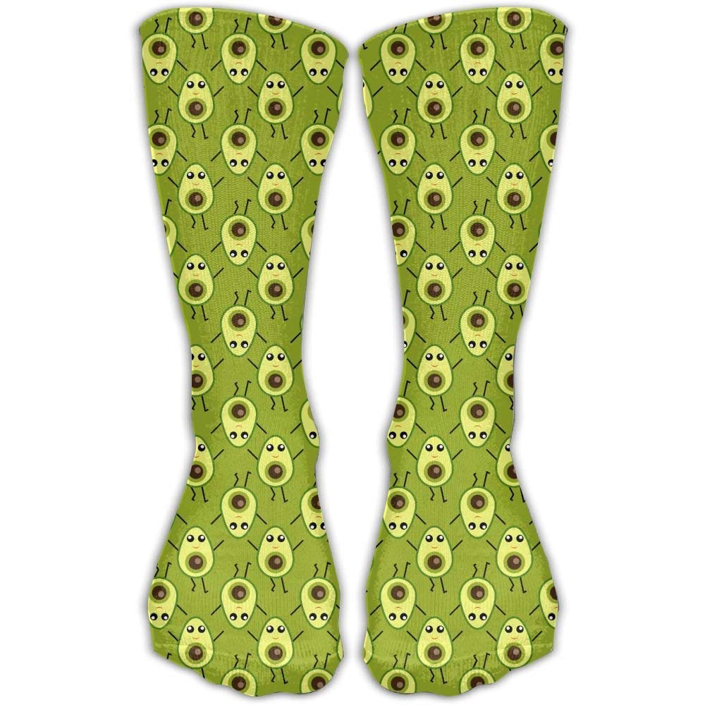 zhouyongz Women Cute Cartoon Avocado High Sock Shoe Size 6-10