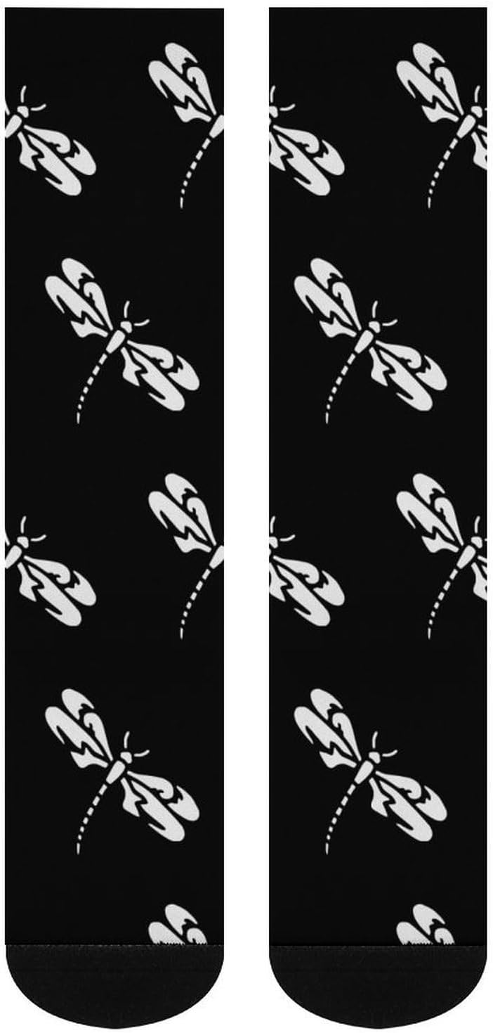 Tribal Dragonfly Knee High Socks Athletic Long Stockings Sport Casual Crew Tube Sock Boot 46cm