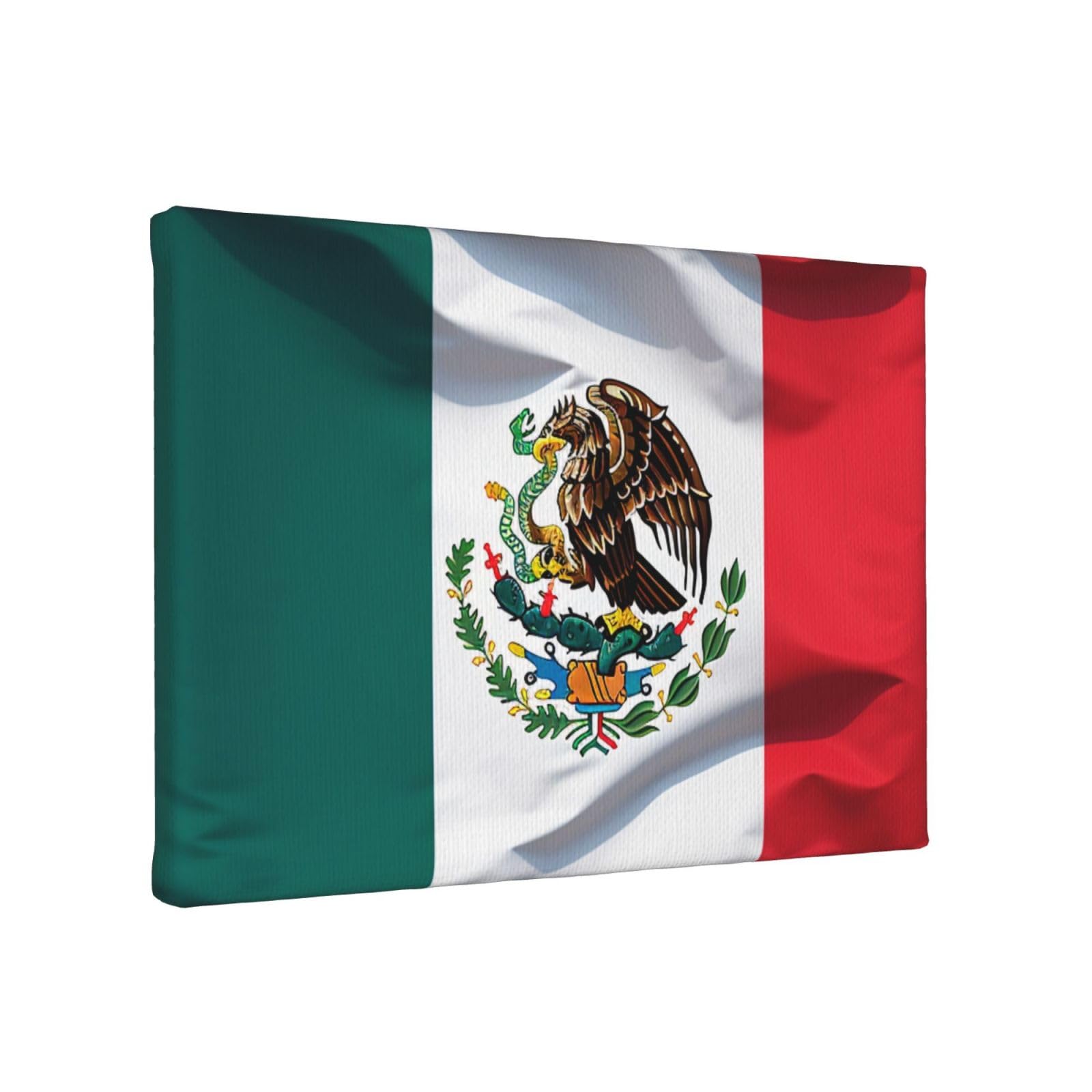 YKLJG Flag of Mexico Printed Wall Art Canvas Painting 30x20 CM Wooden Framed Picture Painting Artwork Prints for Bedroom Kitchen Home Office Decor