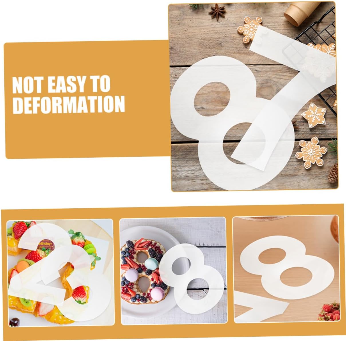 Ipetboom Number Cake Stencils Set for Baking and Decorating 10-inch Plastic Mousse Cake Number Molds 0-8 Birthday Party for DIY Baking 2 Sets