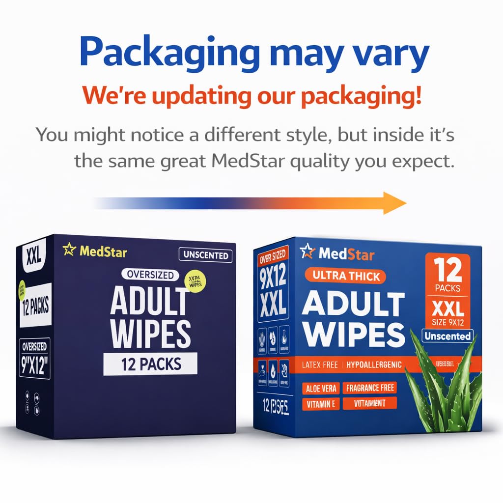 Adult Wipes for Elderly 12 Pack - Extra Large Extra Thick No-Rinse Bathing Wet Wipes for Adults - Incontinence Shower Alternative Disposable Washcloths - Fragrance-Free XXL