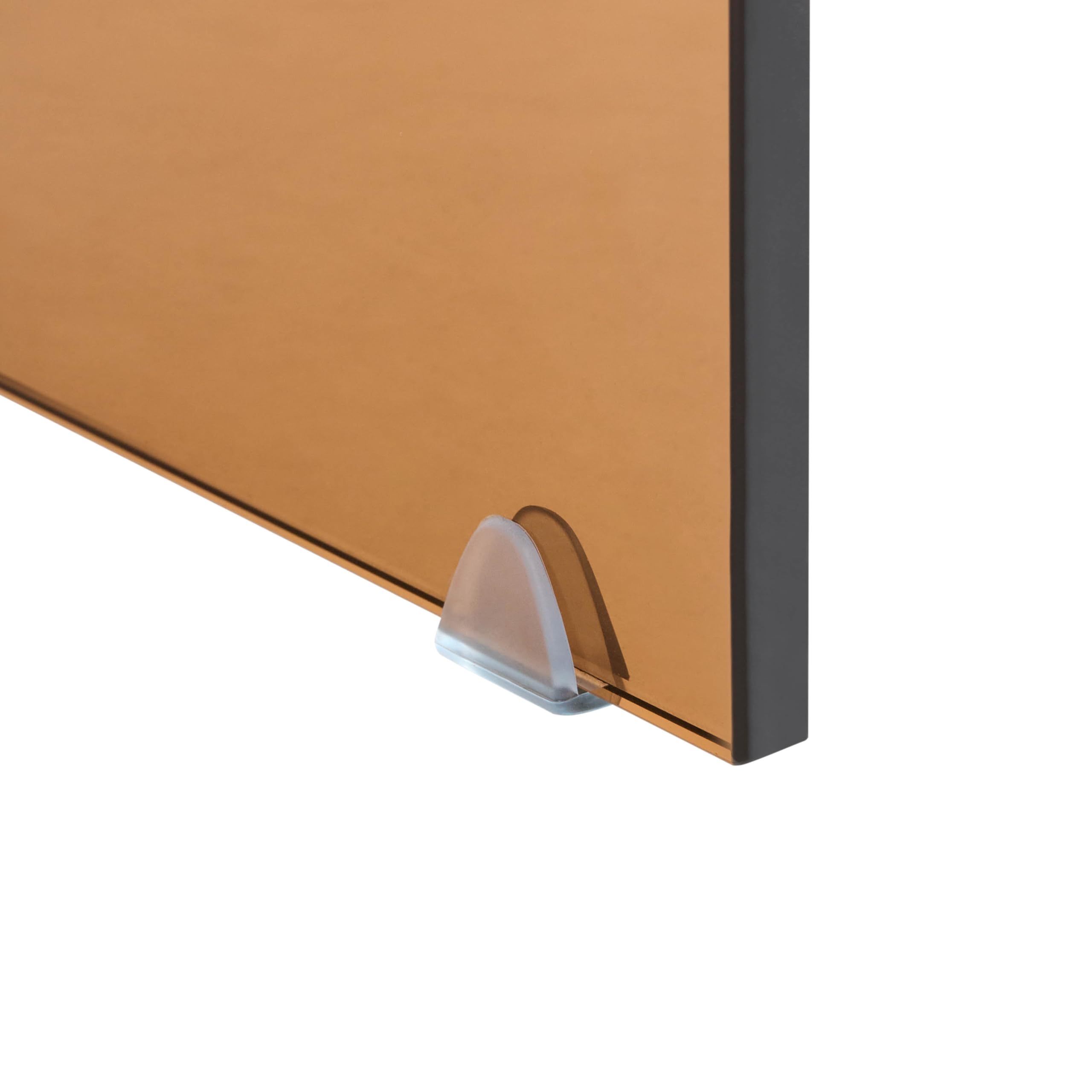 Beliani Table Basse Moderne Minimaliste en Verre Rectangulaire Transparente Marron Kendall