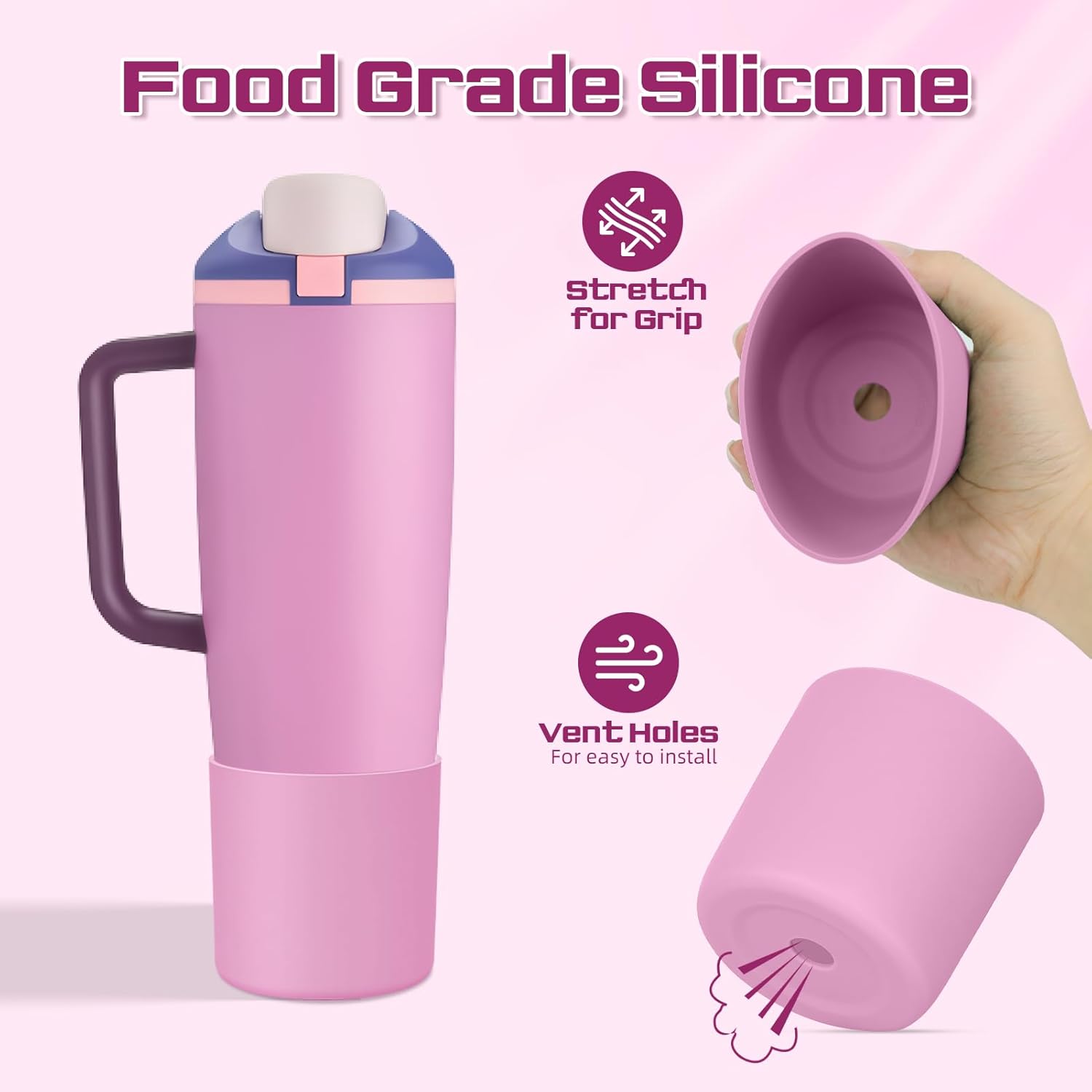 2Pcs Higher Boot Compatible with Owala Freesip Sway 30oz & 40oz, Tall Anti-Slip Prevents Scratches Protective Sleeve for Sway Water Bottle & Tumbler - Image 4