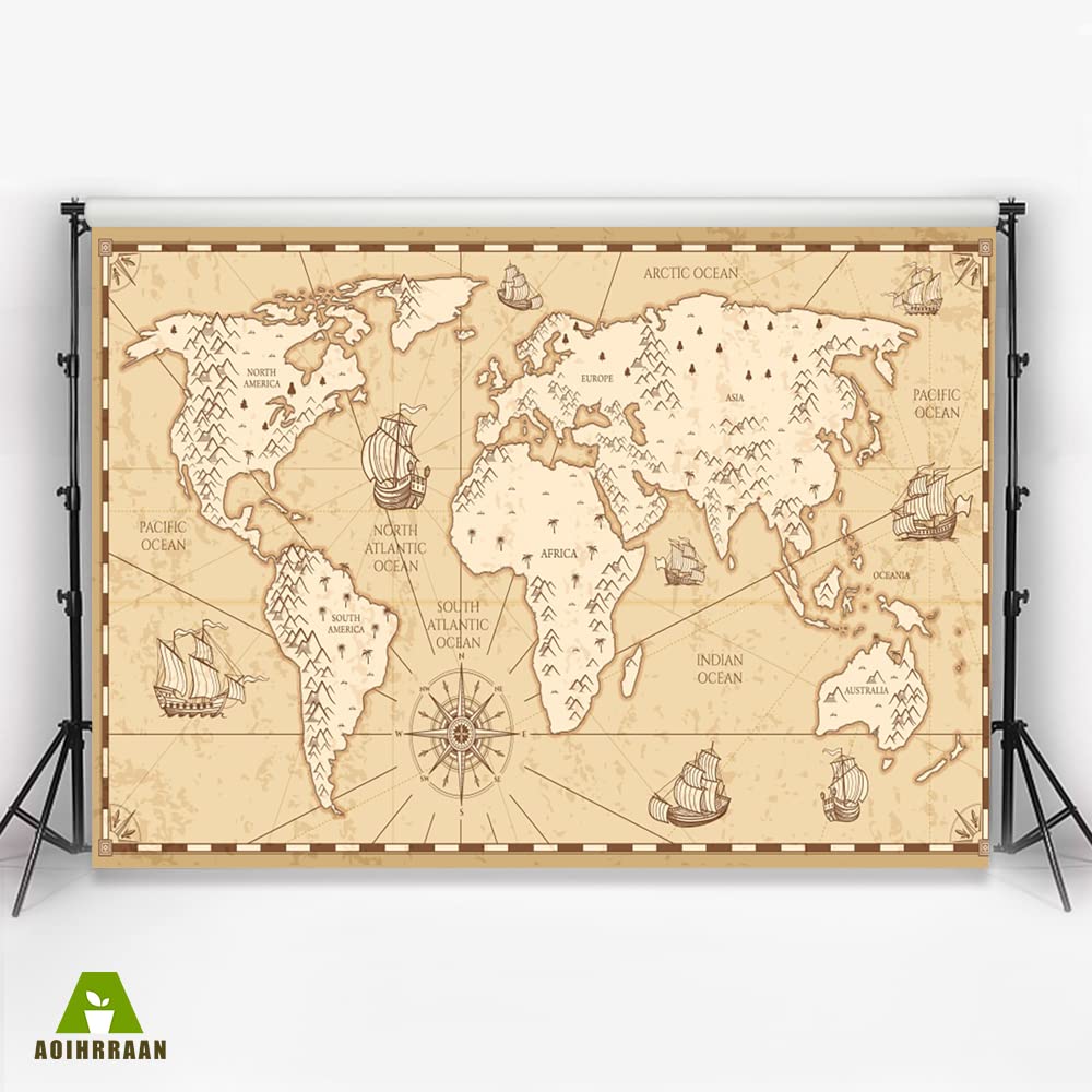 Toile De Fond Bateau Pirate 2,2x1,5m - Décor Photo Thème Pirate Pour Fêtes Et Baby Shower