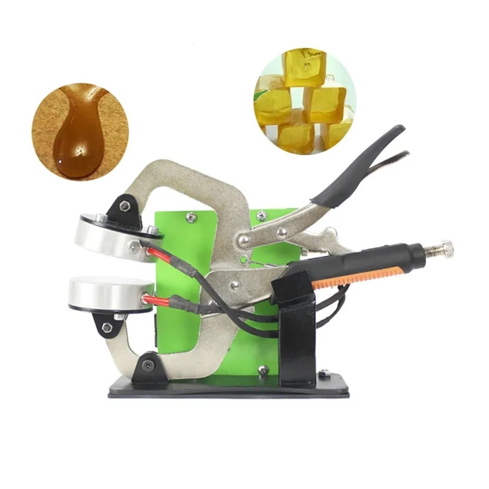 Prensa manual de colofonia por calor Mini placa de prensa de calentamiento dual de 2,8 pulgadas, máquina de prensa de colofonia manual, control de temperatura de 300 W, kit de extracción de aceite de