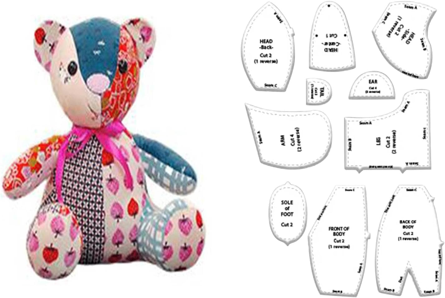 Yaojiwang Medium Size:12in Memory Bear Template Ruler Set - With Instructions 10Pcs Memory Bear Sewing Patterns Template, 2023 Memory Bear Quilting Rulers And Templates, Diy Gifts For Halloween Christmas Birthday Thanksgiving