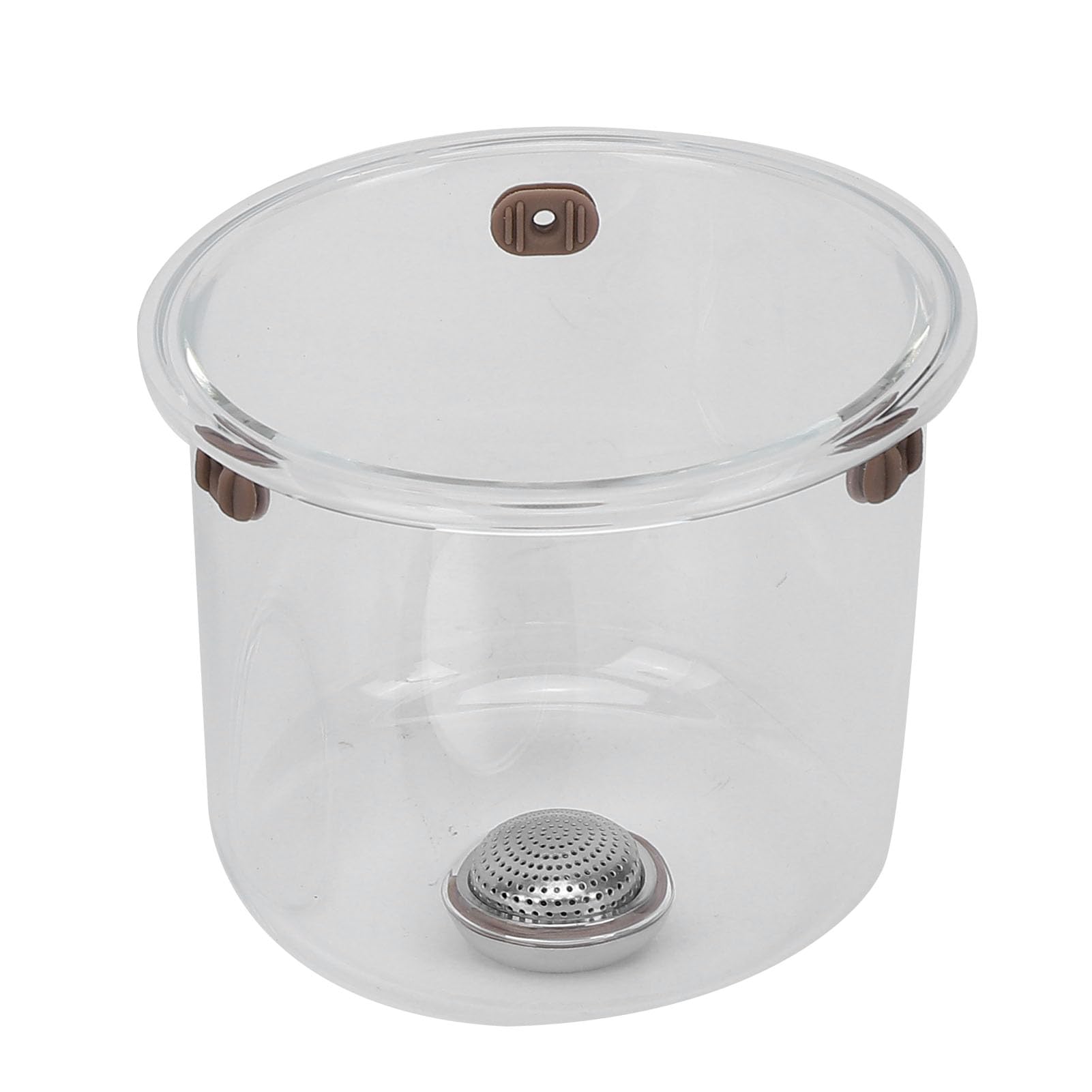 Fdit Tetera de Vetro con Filtro 600ml, Separazione Magnetica Dell'acqua, Infusione a Pressione Facile con Manico in Legno per Uso Domestico e Ristorante