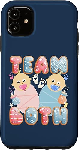 Miniatura 10 de iPhone 14 Pro Max Team Both Funny Mom Dad Of Twins - Estuche para anuncio de embarazo