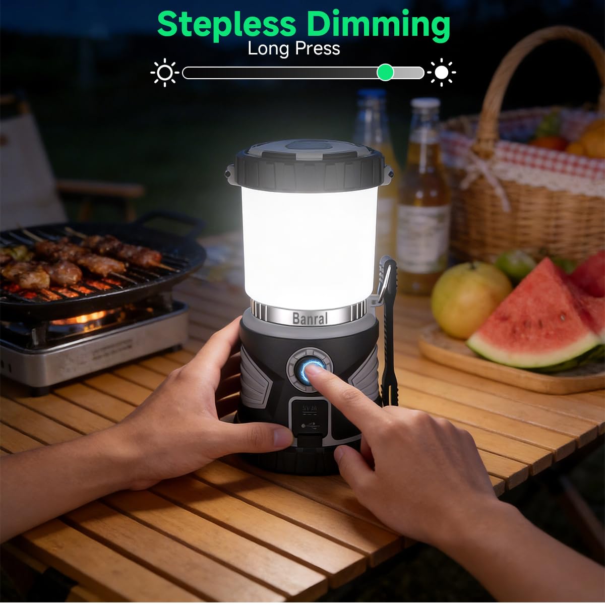 LED Campinglaterne Wiederaufladbar, 8 Lichtmodi, 6000mAh Akku