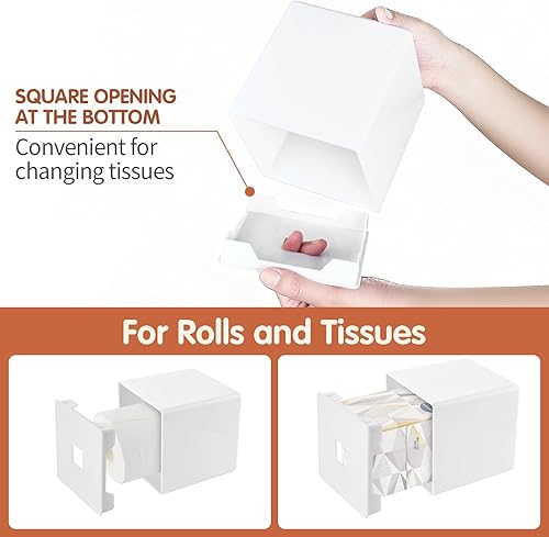 Miniatura 4 de Funda para caja de pañuelos, soporte cuadrado para pañuelos faciales para tocador de baño, encimeras, aparadores, mesita de noche, salones y