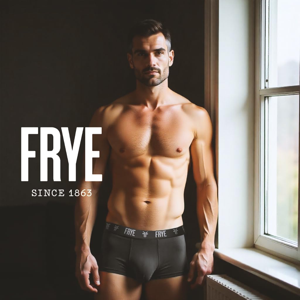 Frye Logo Boxer Briefs for Men Pack of 4, Spandex-Cotton Boxer Briefs, Stretch Cotton Underwear for Men (Olive, Small)