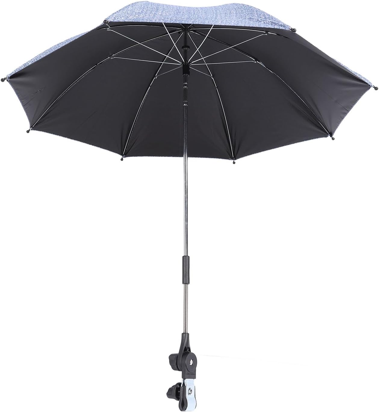 Pilipane Baby Stroller Parasol Clip On Baby Pram Sun Shade Sun Protection Umbrella with Adjustable Clamp for Beach Outdoor 85cm Large Version Premium Material Sturdy Reliable Adjustable (Denim Blue)