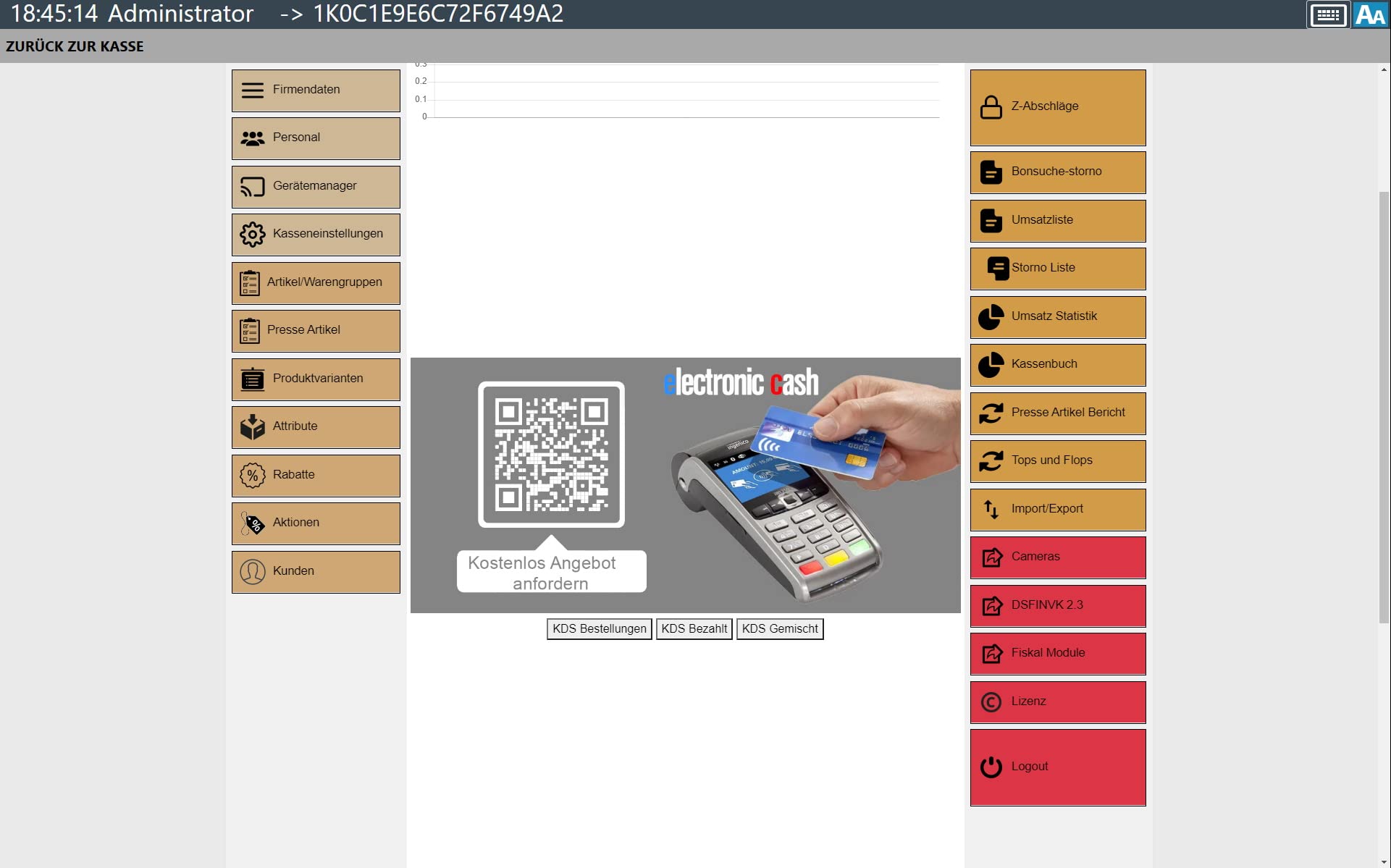15" Kassensystem für Einzelhandel & Imbiss mit Touchscreen, Bondrucker - POS Kasse BlitzKasse Handel Lite – ohne ABO – TSE-konform