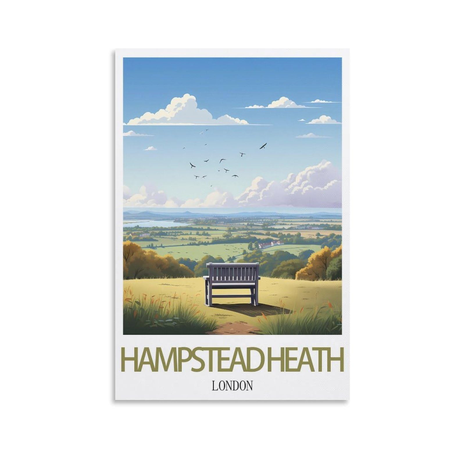 Retro Vintage Wall tin Plaque,Hampstead Heath London,Art Plaque Poster Wall Decor for Home Tool Room Bar Club Restaurant Cafe 30x40cm