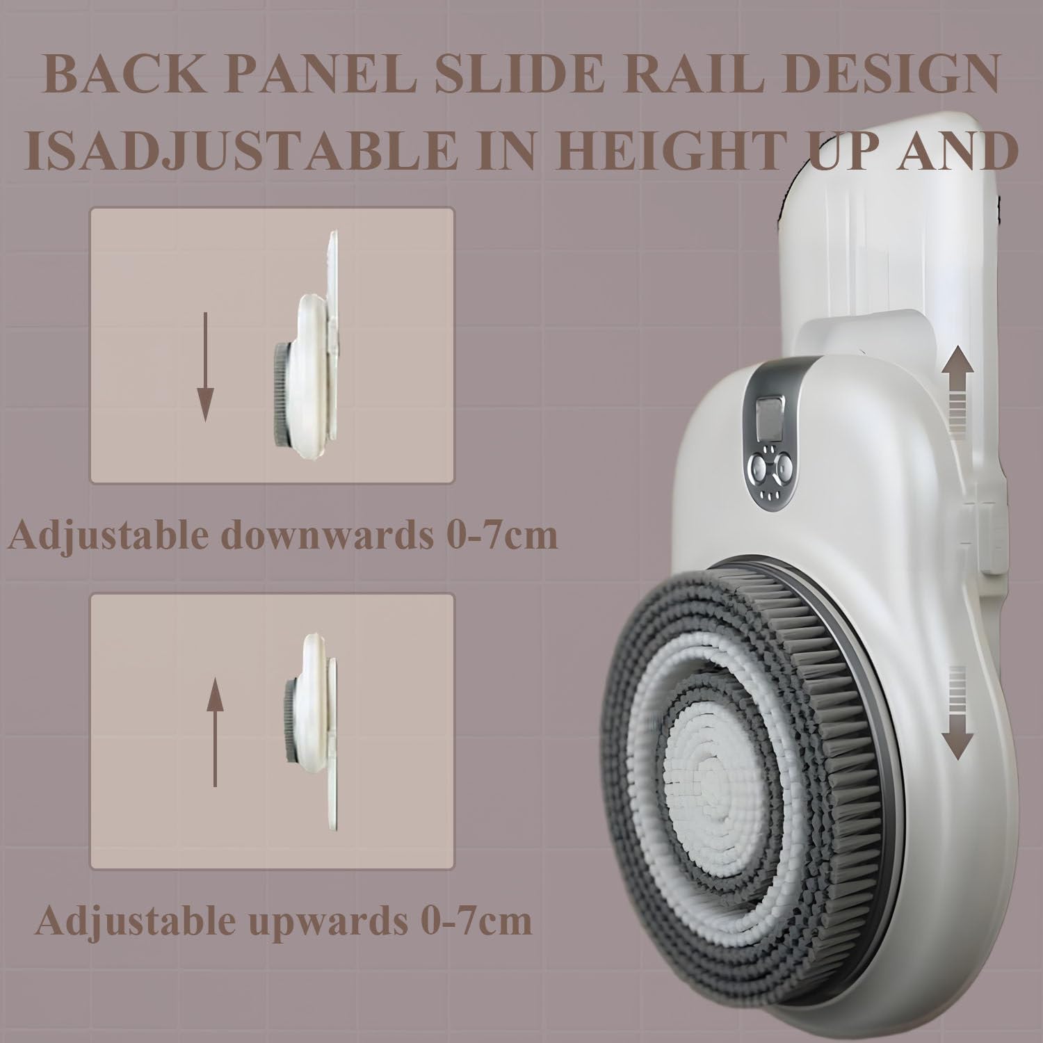 Cepillo de Espalda eléctrico de Pared, Cepillo de Espalda automático para Ducha, protección contra sobrecarga, para Limpieza Corporal y Profunda.