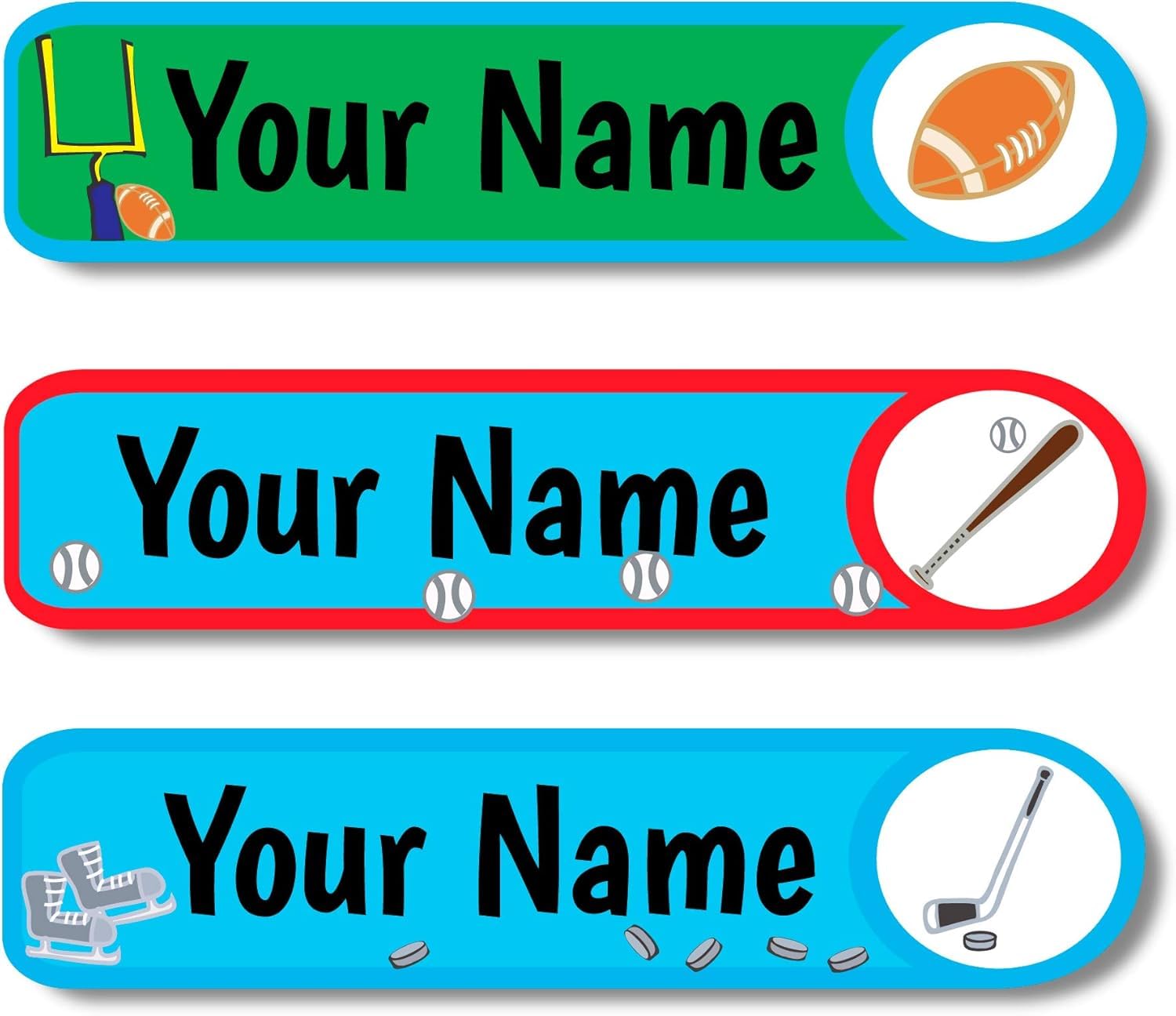 Personalized Waterproof Name Stickers for Kids, Washable Clothing Labels, Durable Name Tags for School, Kindergarten, Lunch Boxes, Books, Toys – Ideal Back to School（Baseball）