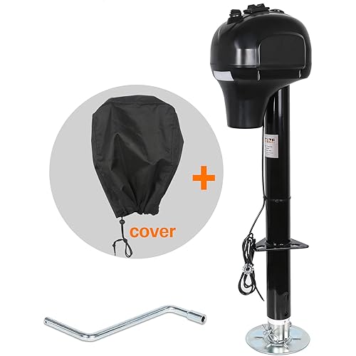 Weize Power Tongue Jack, 3500 Lb. Heavy Duty Electric Trailer Jack with Drop Leg, 23-5/8" Lift, 12V DC